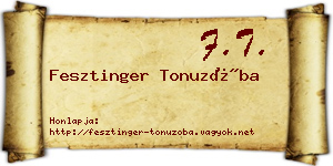 Fesztinger Tonuzóba névjegykártya